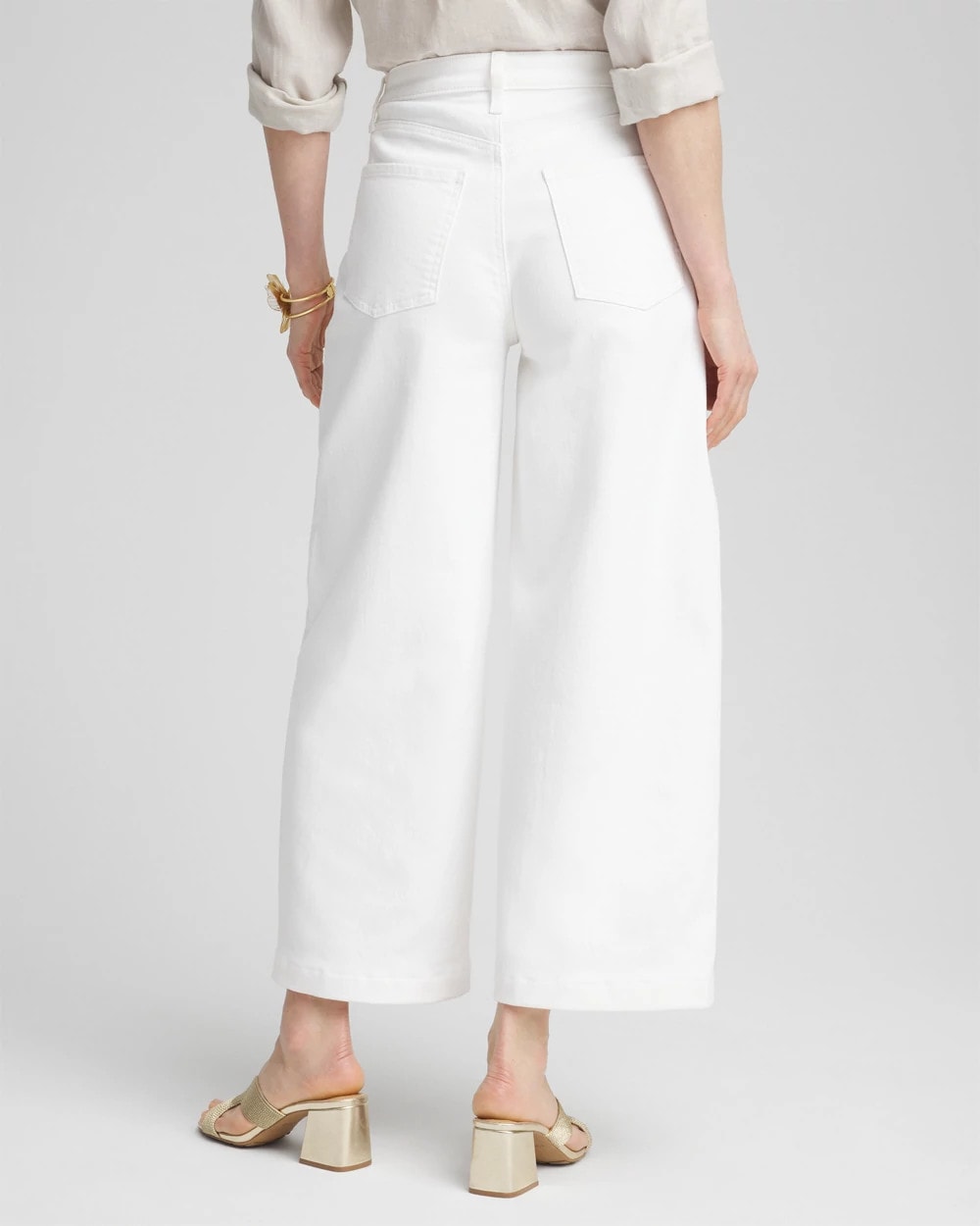 Chico's So Slimming® High-Rise Wide Cropped Jeans ALABASTER