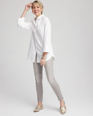 Chico's Silver Pull-On Slim Ankle Jeggings SILVER BIRCH WASH