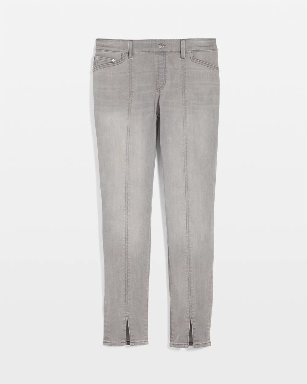 Chico's Silver Pull-On Slim Ankle Jeggings SILVER BIRCH WASH