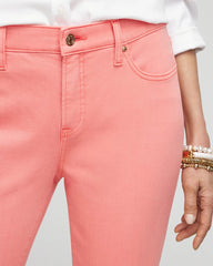 Chico's Girlfriend Fray Hem Kick Flare Jeans MELON MAMBO