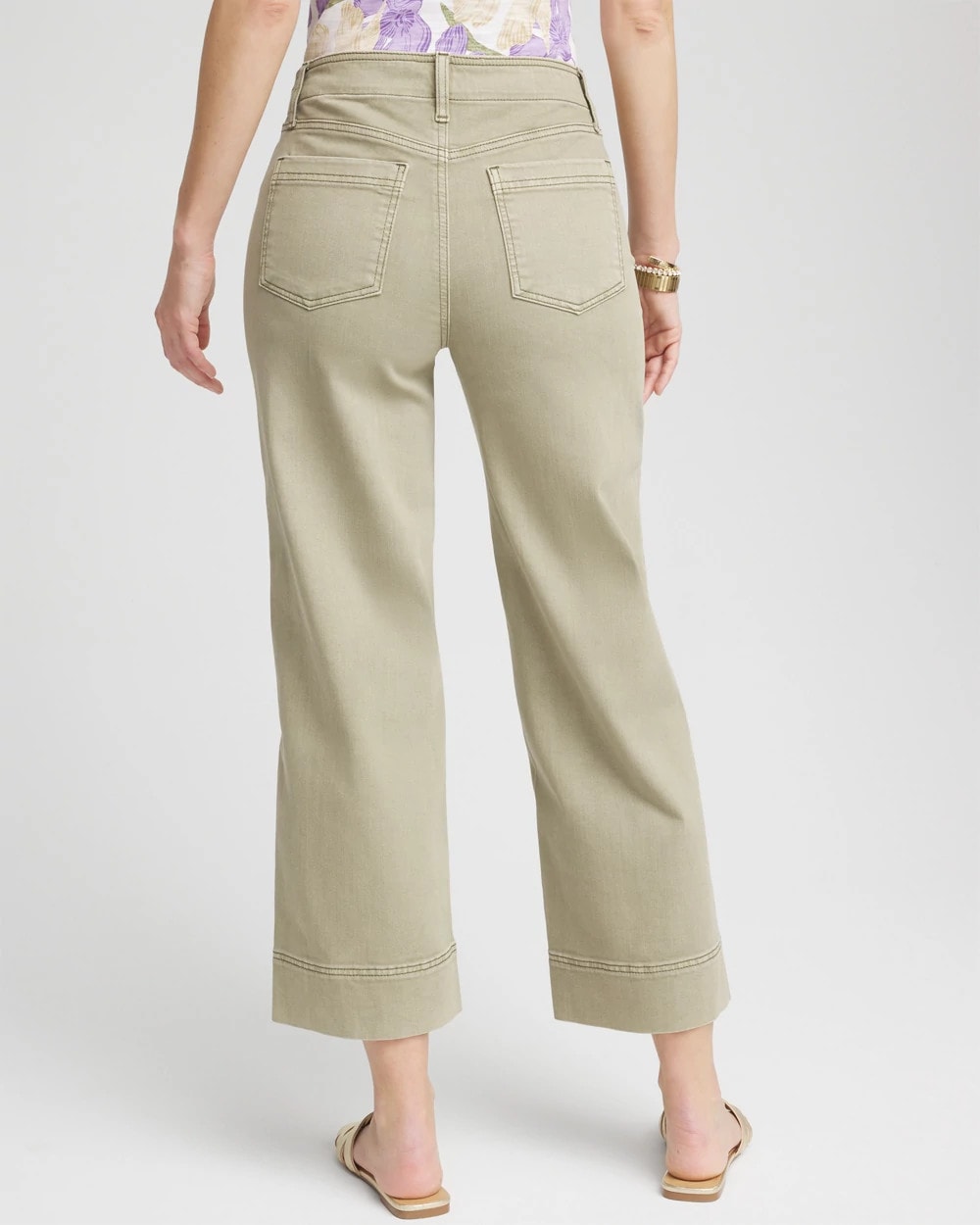 Chico's Pull-On Wide-Leg Cropped Jeans WASHED SAGE