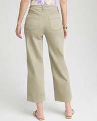 Chico's Pull-On Wide-Leg Cropped Jeans WASHED SAGE