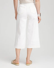 Chico's No Stain Pull-On Wide Capri Jeans ALABASTER