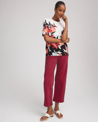 Chico's Girlfriend Cropped Wide-Leg Jean RUSSET RED