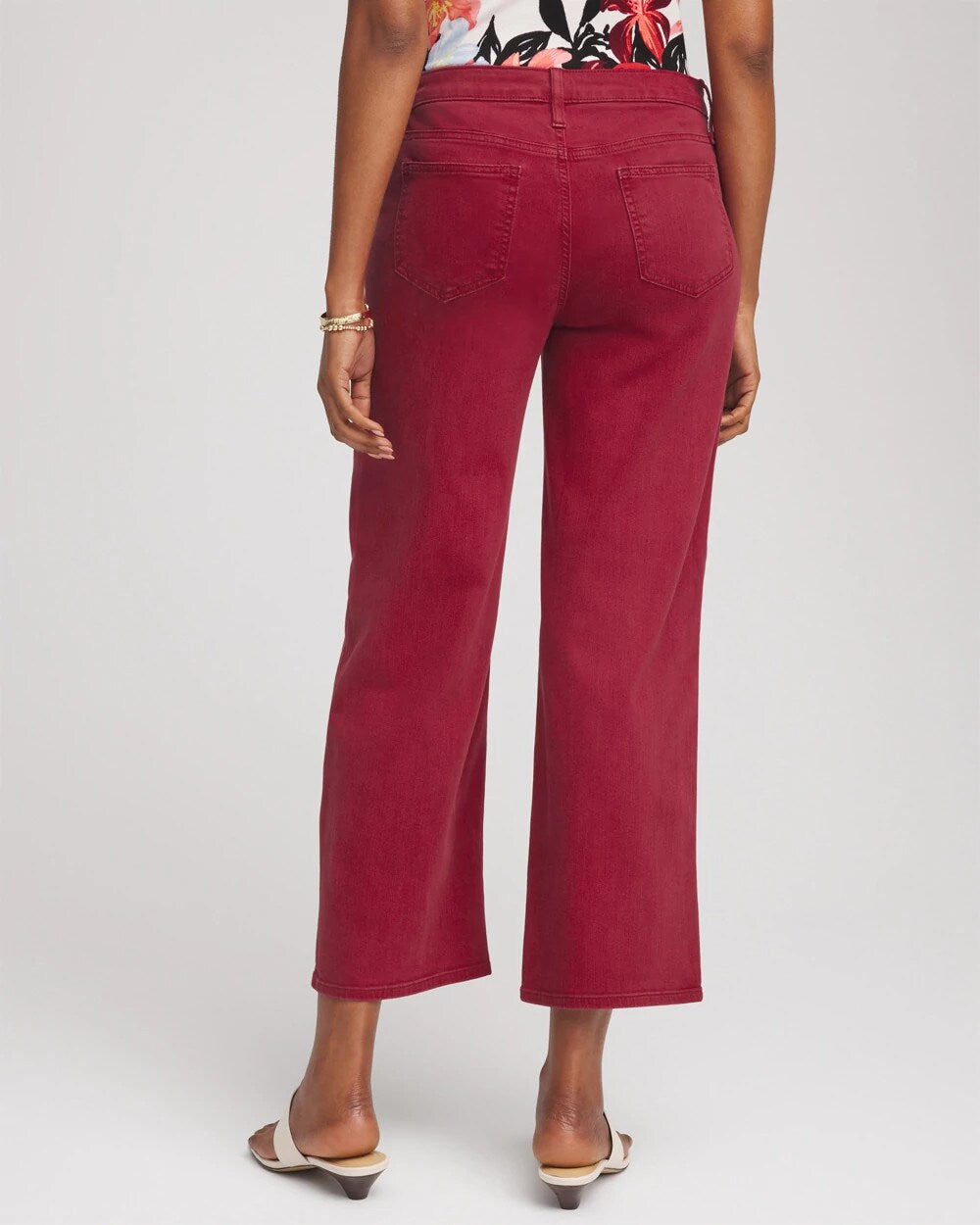 Chico's Girlfriend Cropped Wide-Leg Jean RUSSET RED