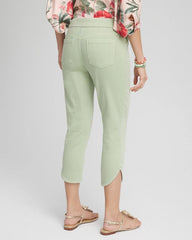 Chico's Pull-On Dolphin-Hemmed Capri Jeans MOROCCAN MINT