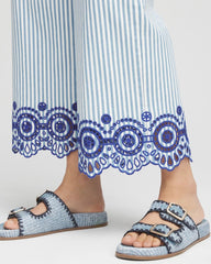 Chico's Eyelet High-Rise Wide Cropped Jeans BLUE