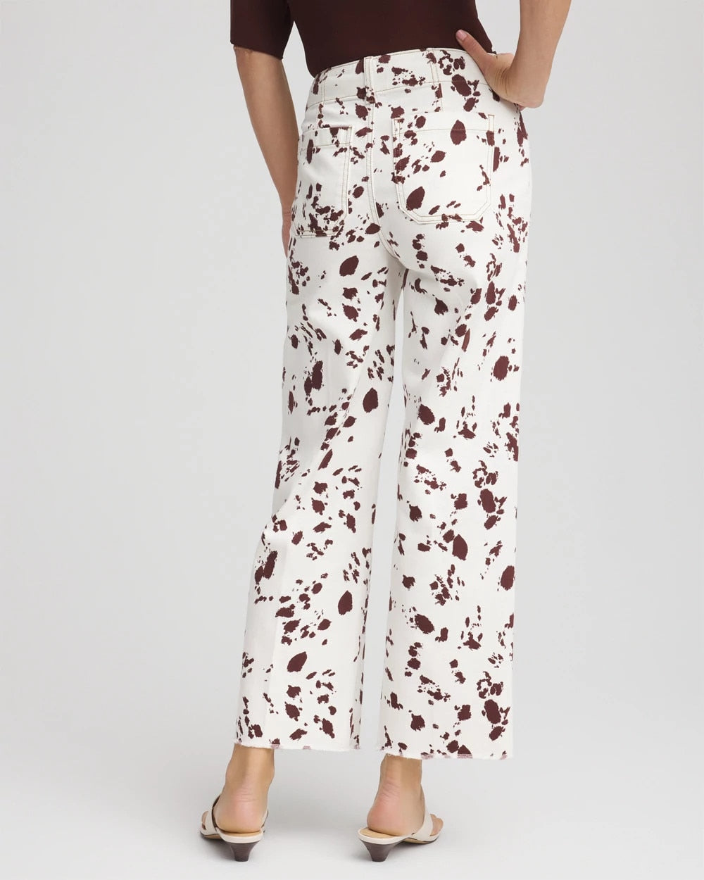 Chico's Pampas Pony Pull on Wide Crop ECRU