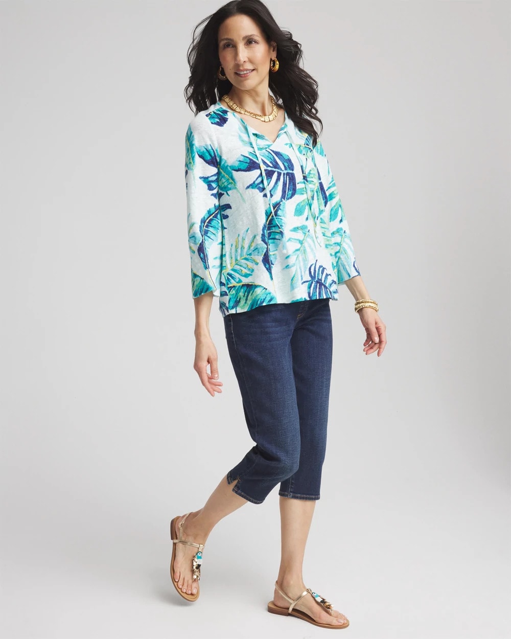 Chico's 17" Pull on Capris LUNABELLE INDIGO