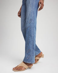 Chico's Appliqué High-Rise Wide-Leg Jeans AVENIDA INDIGO