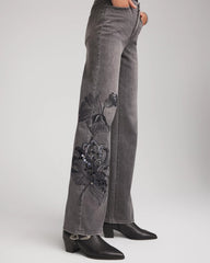 Chico's Printed High-Rise Wide-Leg Jean WICKLOW WASH