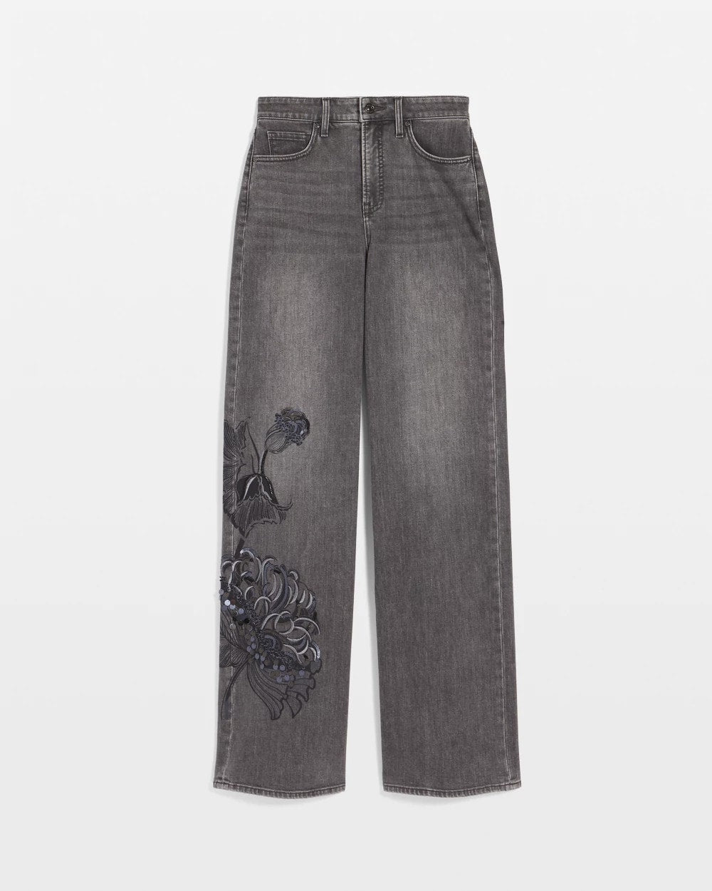 Chico's Printed High-Rise Wide-Leg Jean WICKLOW WASH