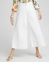 Chico's Denim Trouser Culottes ALABASTER
