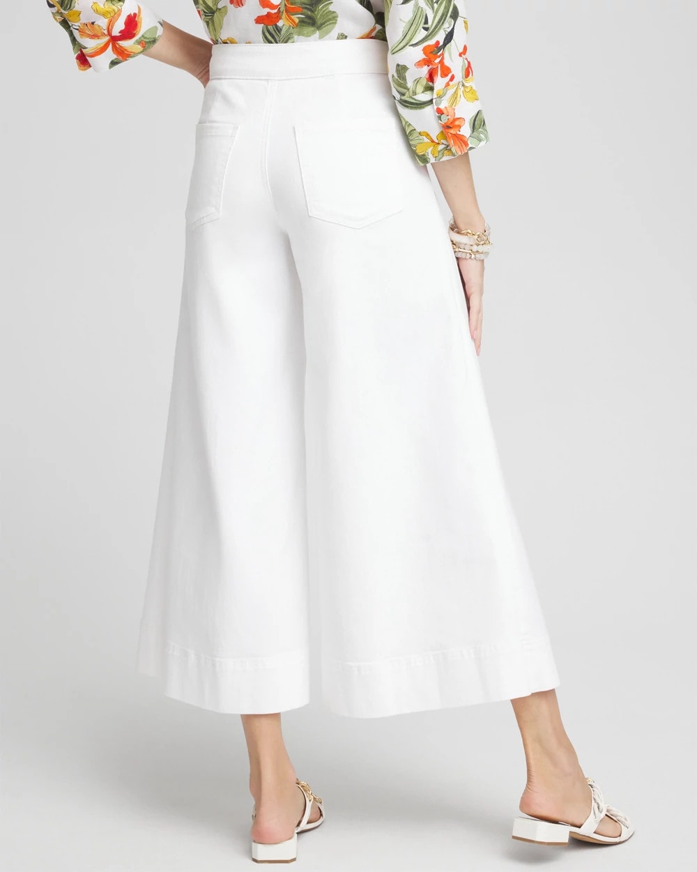 Chico's Denim Trouser Culottes ALABASTER