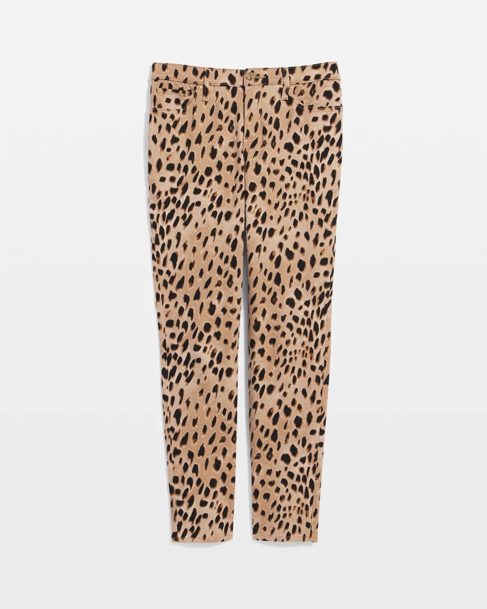 Chico's Leopard Girlfriend Slim Ankle Jeans CARAMEL APPLE