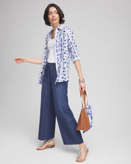 Chico's Lightweight Drawstring Ankle Jeans SOLANA INDIGO