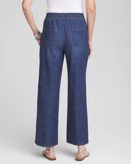 Chico's Lightweight Drawstring Ankle Jeans SOLANA INDIGO