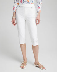 Chico's No-Stain 17" Pull-on Denim Capris ALABASTER