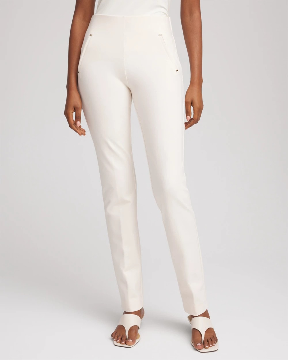 Chico's Juliet Slim Trim Detail Pants ENGLISH CREAM