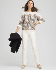 Chico's Juliet Slim Trim Detail Pants ENGLISH CREAM