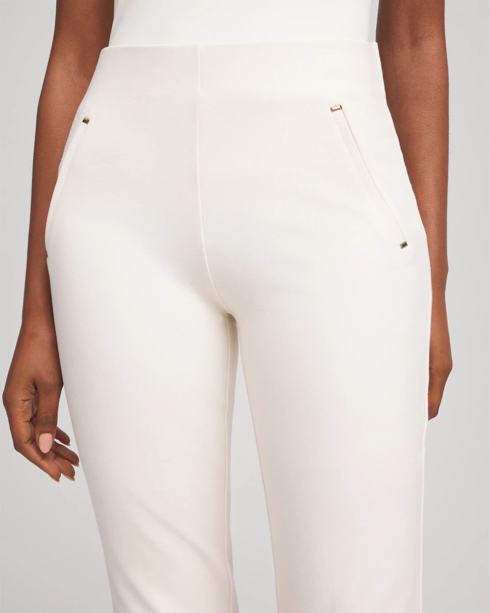 Chico's Juliet Slim Trim Detail Pants ENGLISH CREAM