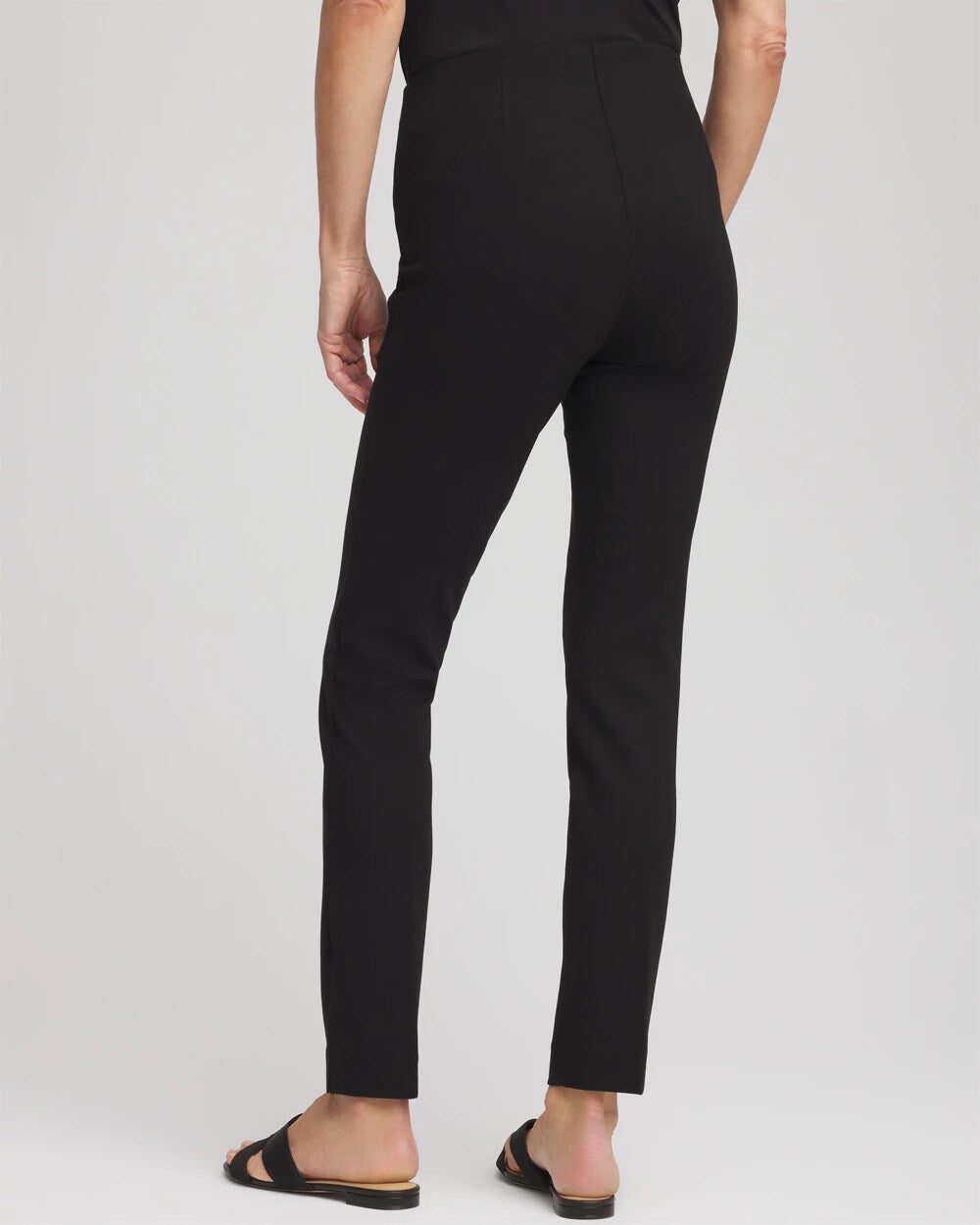 Chico's Juliet Slim Trim Detail Ankle Pants BLACK