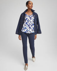 Chico's Juliet Slim Trim Detail Ankle Pants PASSPORT BLUE