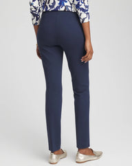 Chico's Juliet Slim Trim Detail Ankle Pants PASSPORT BLUE