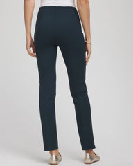 Chico's Juliet Slim Trim Detail Ankle Pants TEAL SHADOW