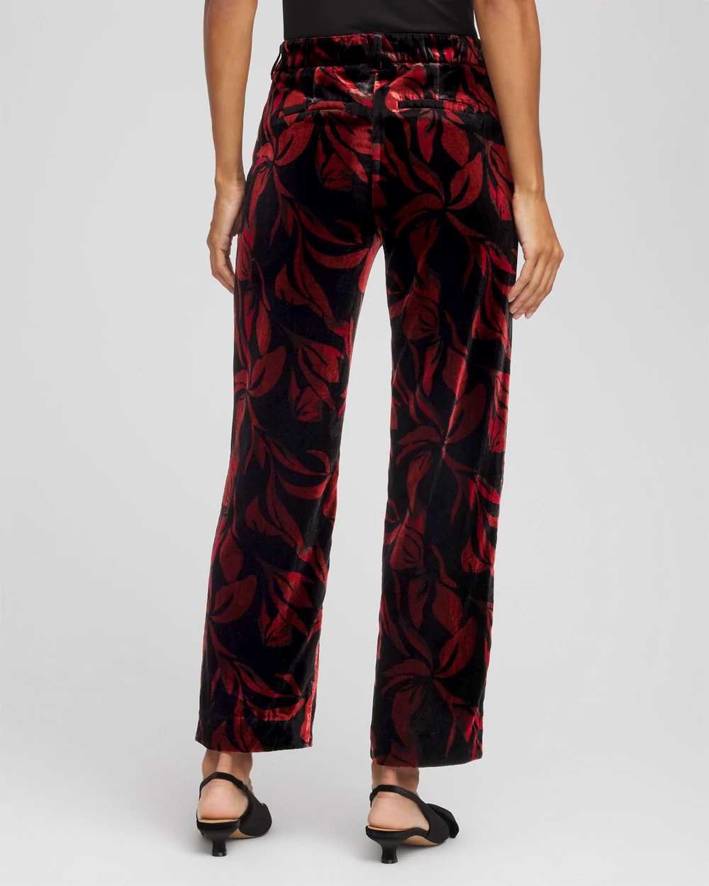 Chico's Velvet Rose Slim Ankle Pants BLACK