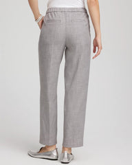 Chico's Shimmer Straight Tapered Ankle Pants SILVER