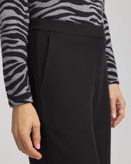 Chico's Textured Straight Tapered Ankle Pants BLACK