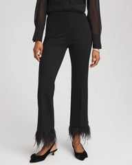 Chico's Juliet Feathered Flared Cropped Pants BLACK