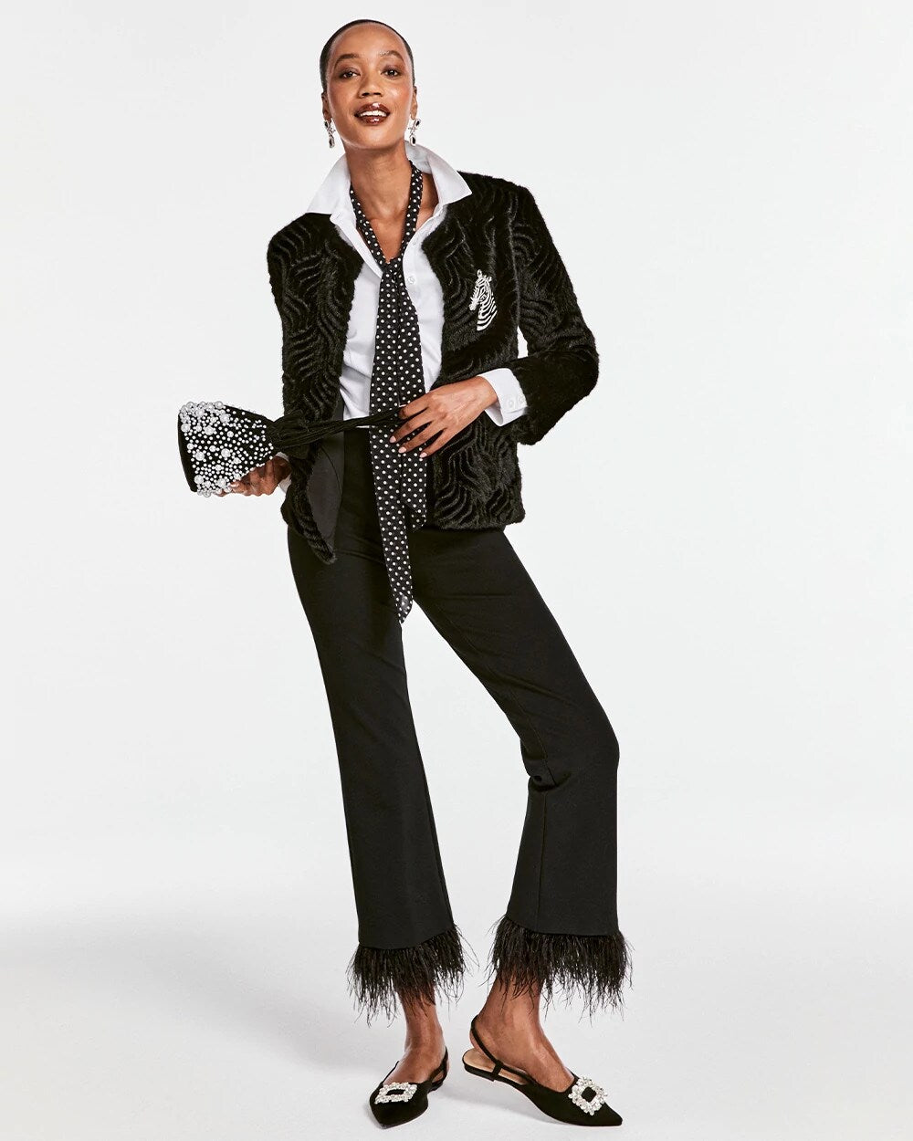 Chico's Juliet Feathered Flared Cropped Pants BLACK