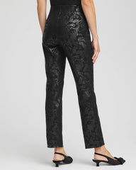 Chico's Juliet Black Foiled  Slim Ankle Pants BLACK