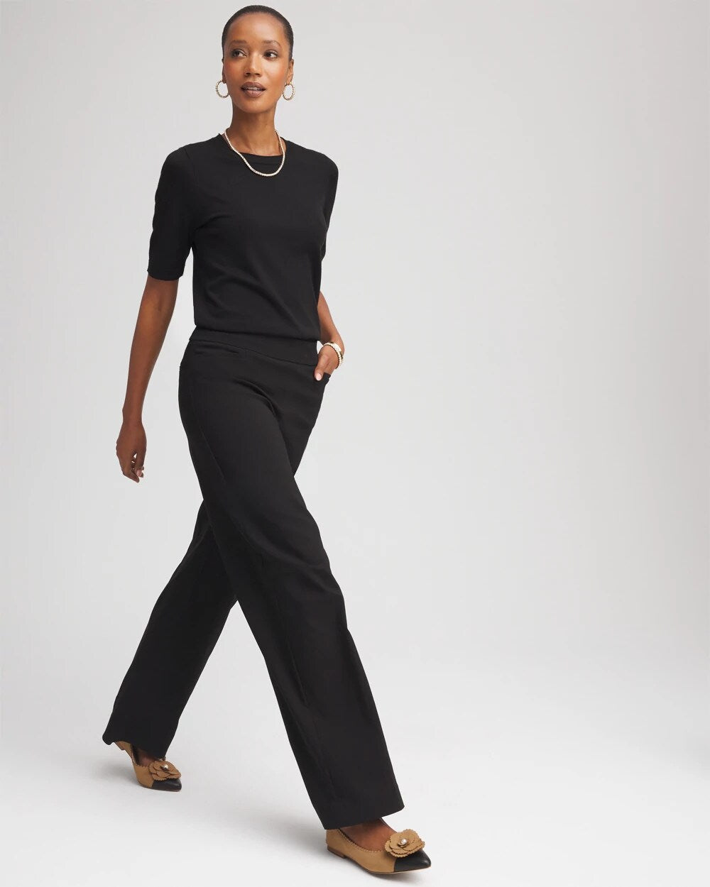 Chico's Brigitte™ Slim Wide-Leg Pants BLACK