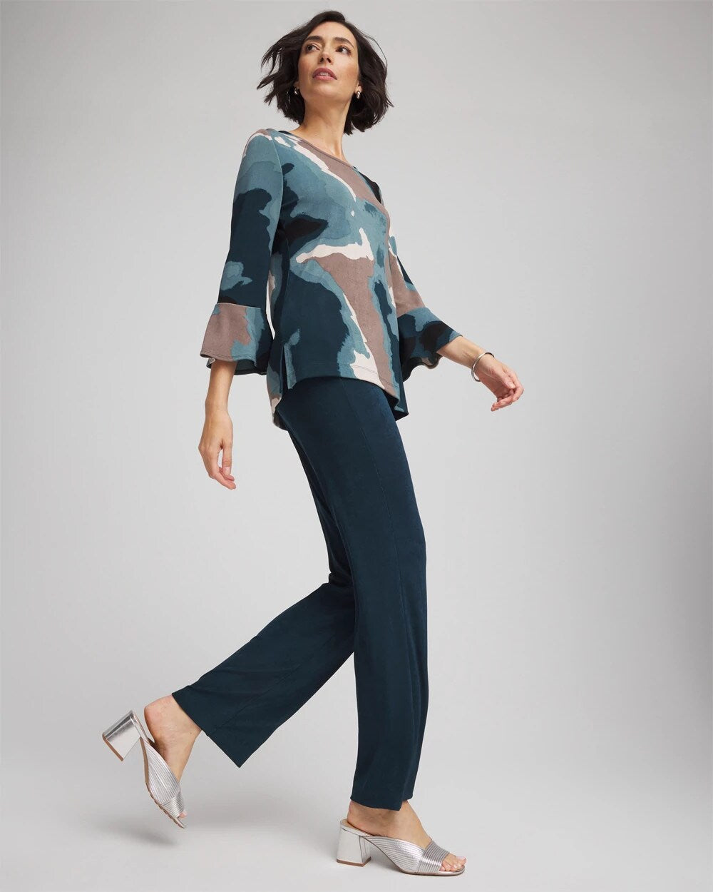 Chico's Travelers™ No Tummy Pants TEAL SHADOW