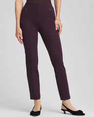 Chico's Juliet Slim Trim Detail Ankle Pants NIGHT BLOOM