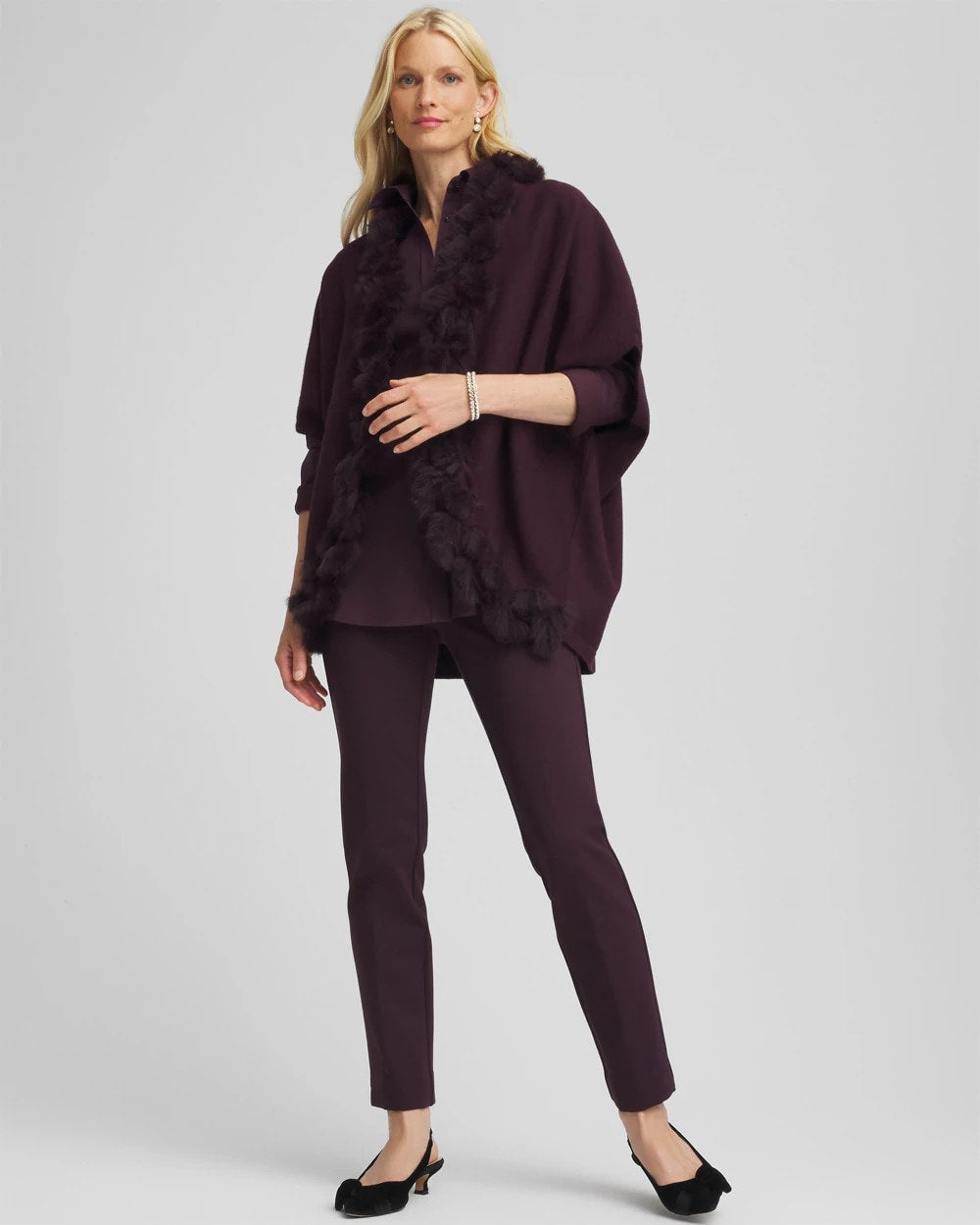 Chico's Juliet Slim Trim Detail Ankle Pants NIGHT BLOOM