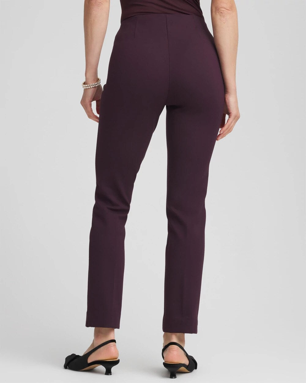 Chico's Juliet Slim Trim Detail Ankle Pants NIGHT BLOOM