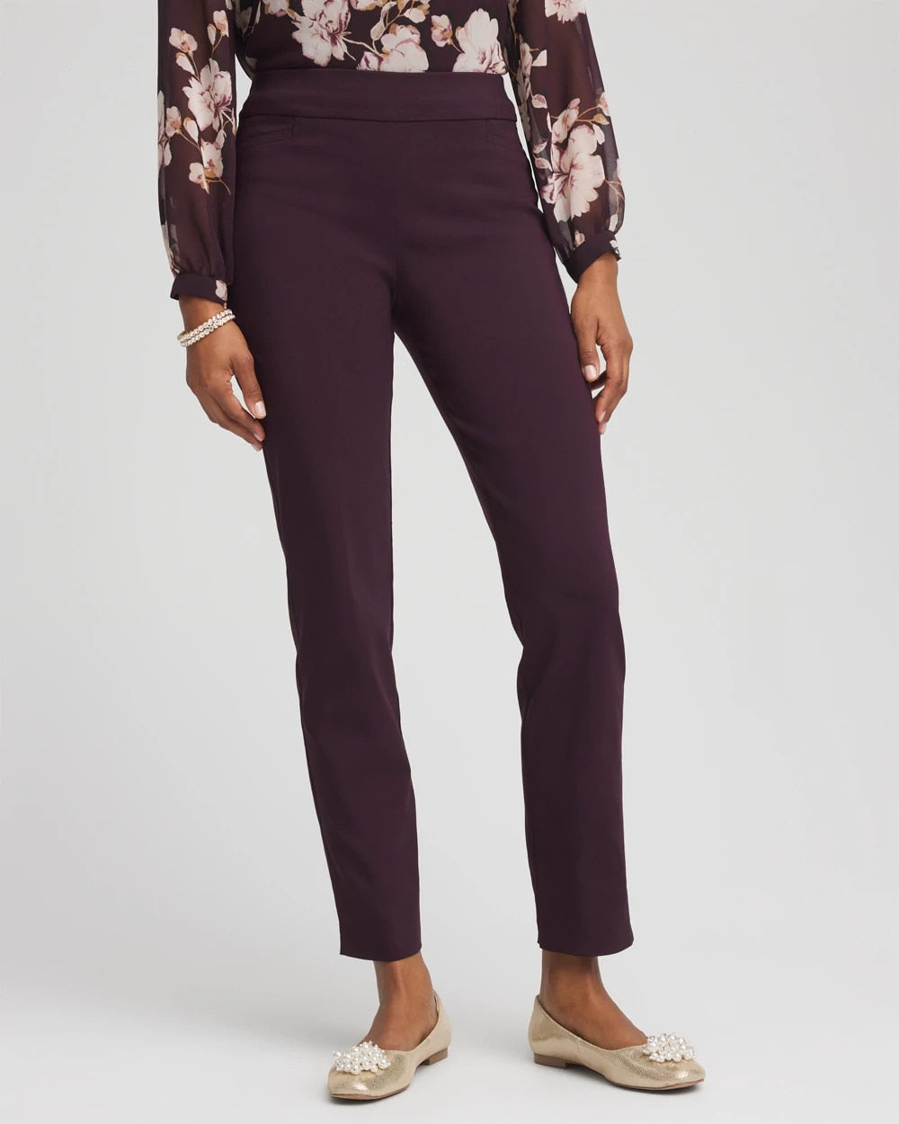 Chico's Brigitte™ Slim Pull-On Ankle Pants NIGHT BLOOM