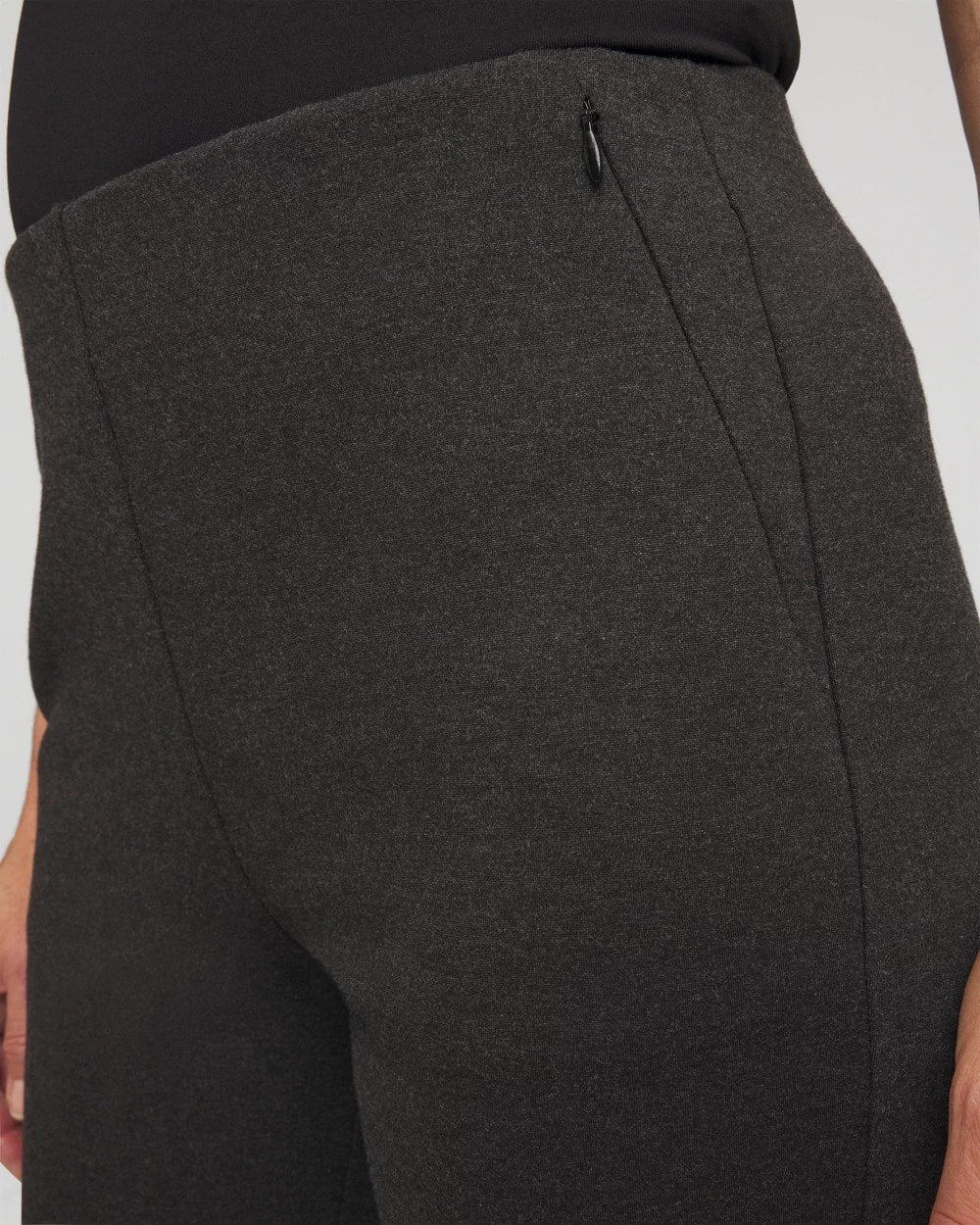 Chico's Juliet Wide Full-Length Ponte Pants GRAPHITE HEATHER GRAY