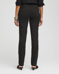 Chico's Brigitte™ Slim Full-Length Jacquard Pants BLACK