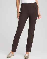 Chico's Juliet Slim Trim Detail Ankle Pants COCOA BEAN