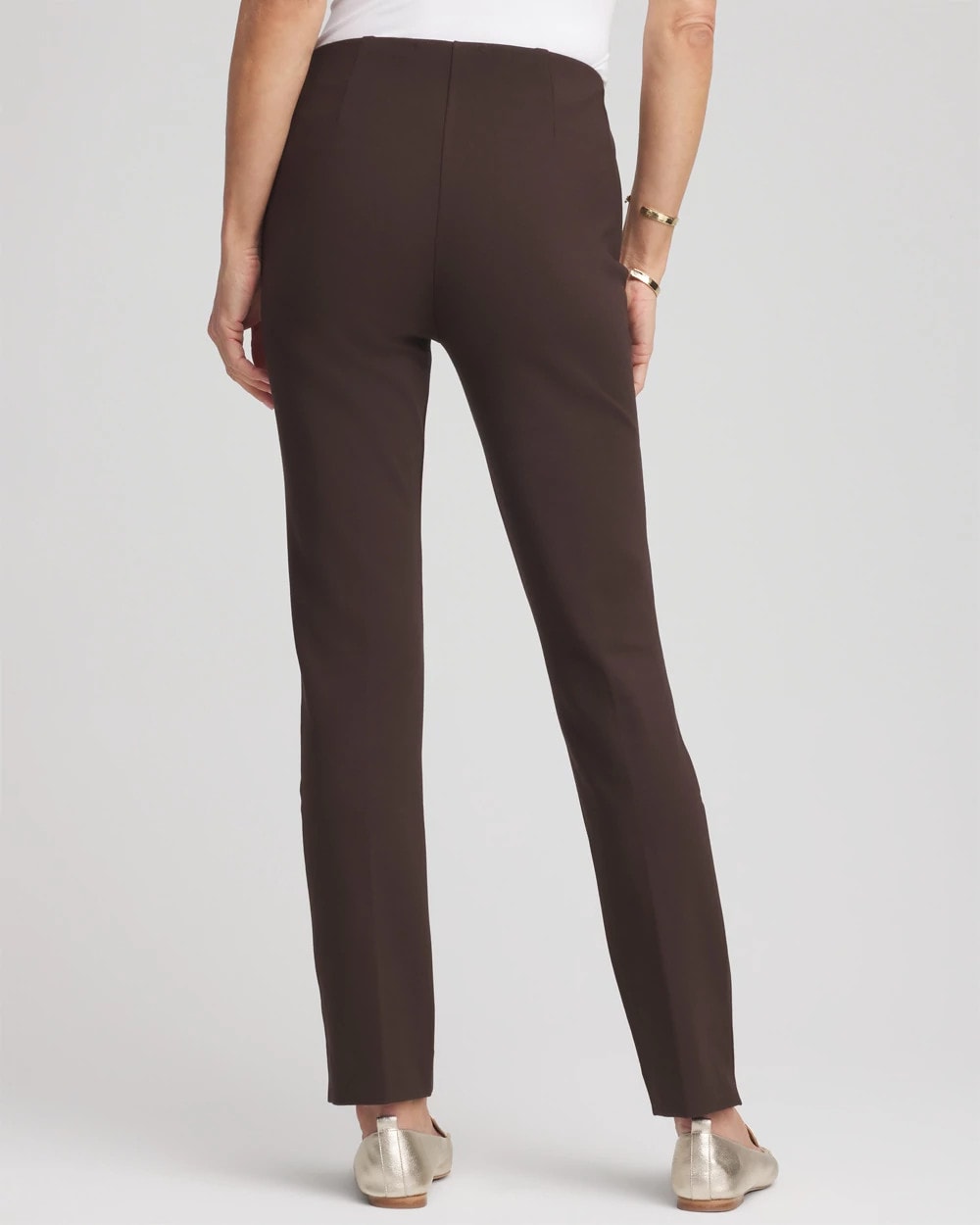 Chico's Juliet Slim Trim Detail Ankle Pants COCOA BEAN