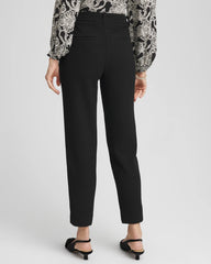 Chico's Matelassé Slim Tapered Ankle Pants BLACK