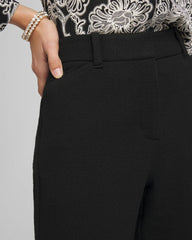 Chico's Matelassé Slim Tapered Ankle Pants BLACK