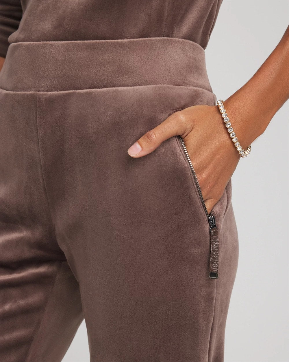 Chico's Zenergy® Velour Tapered Ankle Pants WALNUT