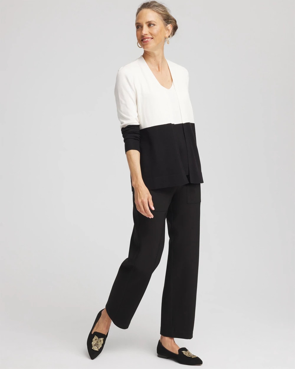 Chico's Bi-Stretch Straight Ankle Pants BLACK