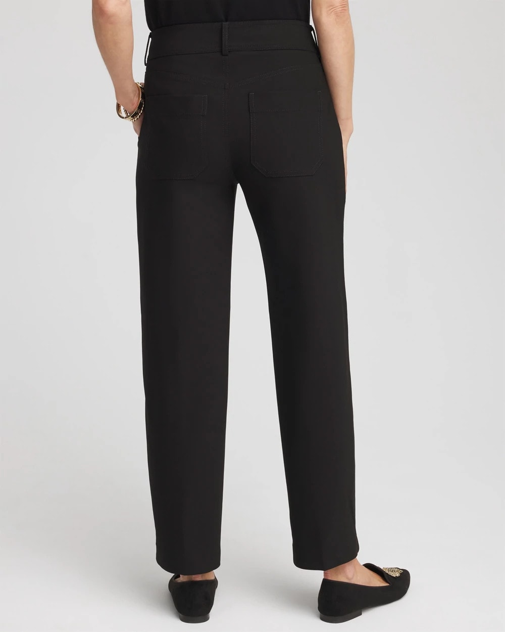 Chico's Bi-Stretch Straight Ankle Pants BLACK